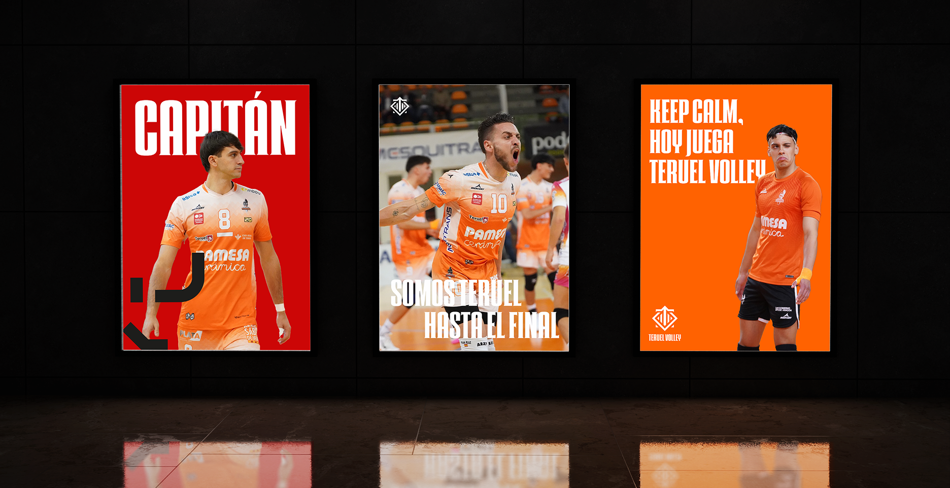 Serie de carteles promocionales para partidos de Teruel Volley