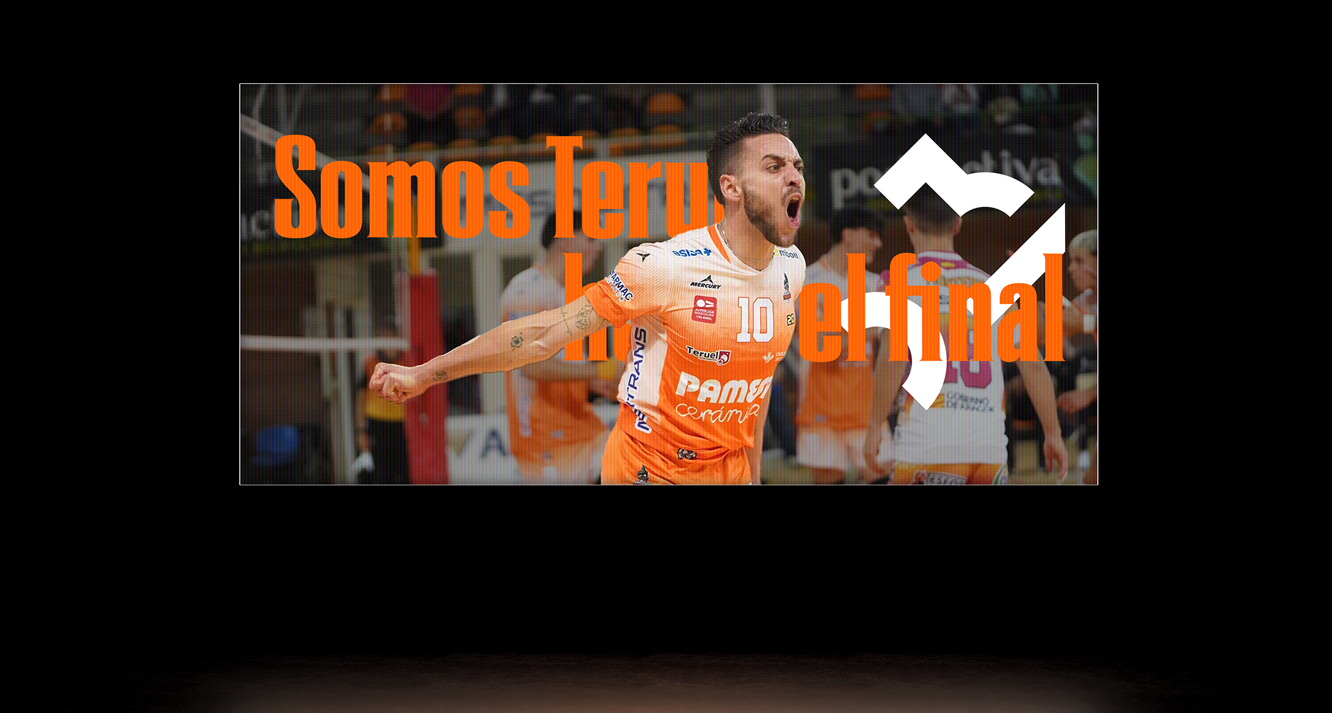 Cartel promocional de jugador de Teruel Volley