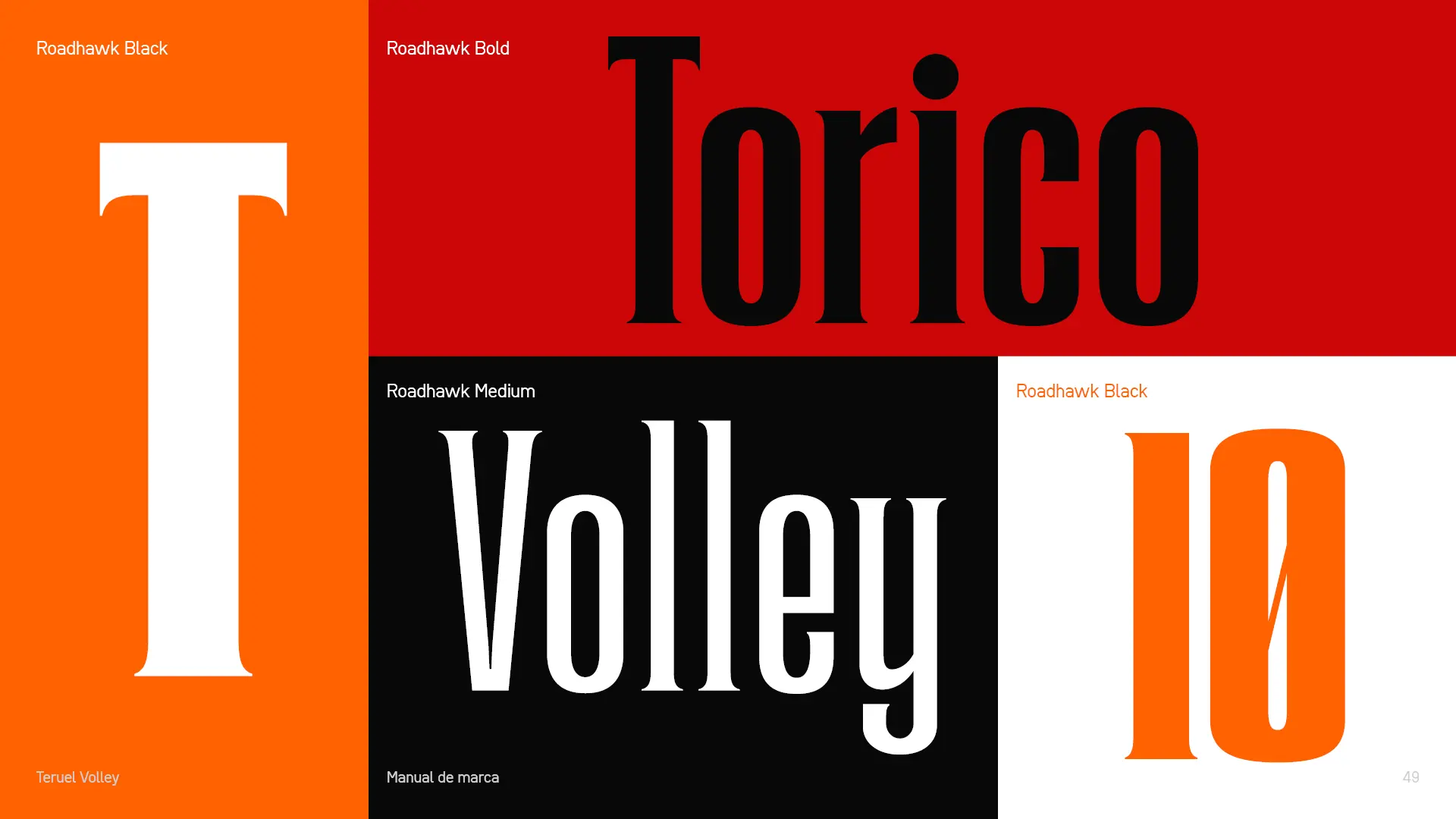 Sistema tipográfico de la identidad visual de Teruel Volley