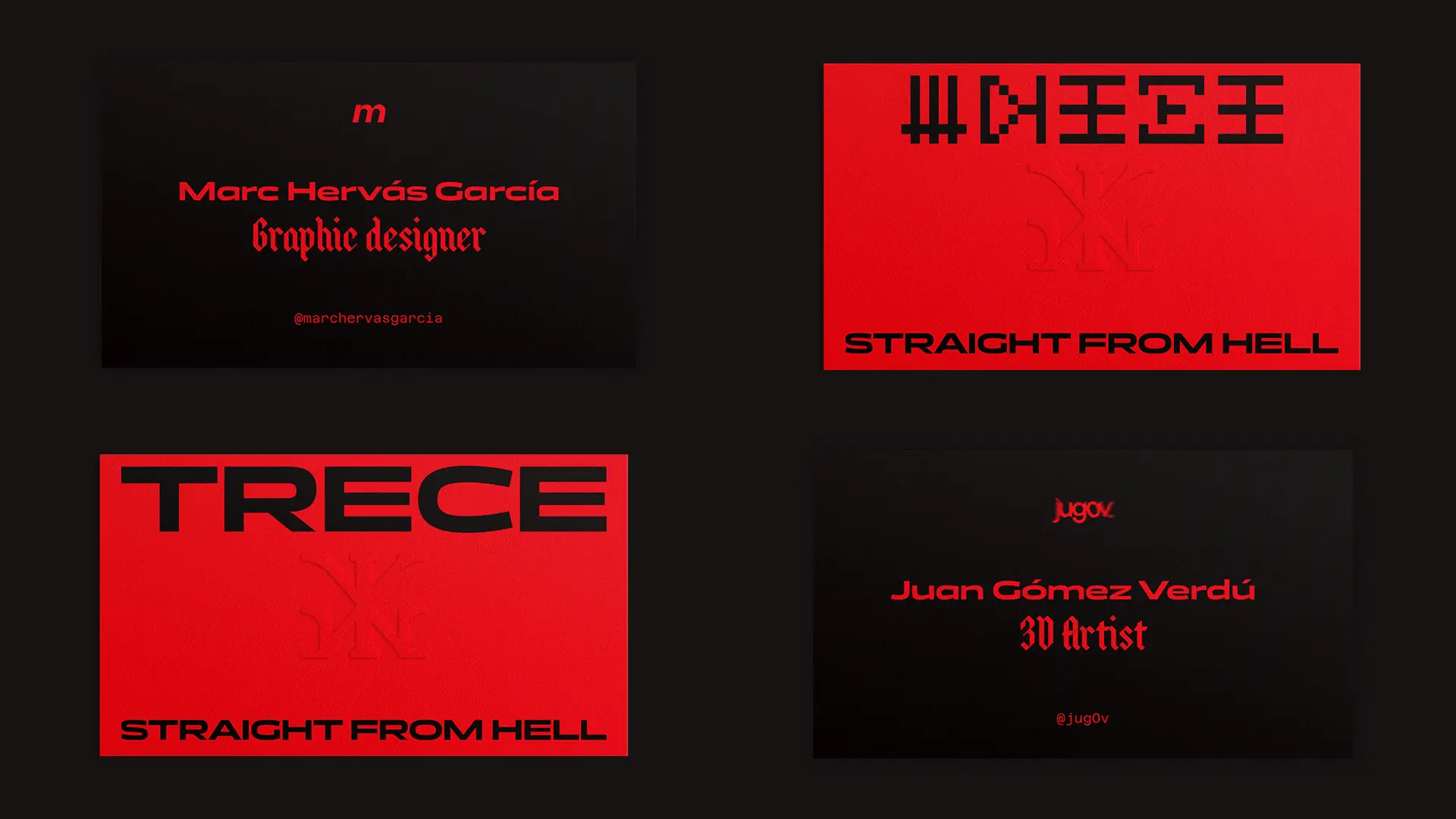 Diseño de tarjetas corporativas para la identidad visual de TRECE